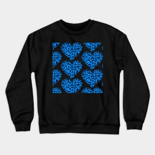 Blue Leopard Heart Pattern Crewneck Sweatshirt